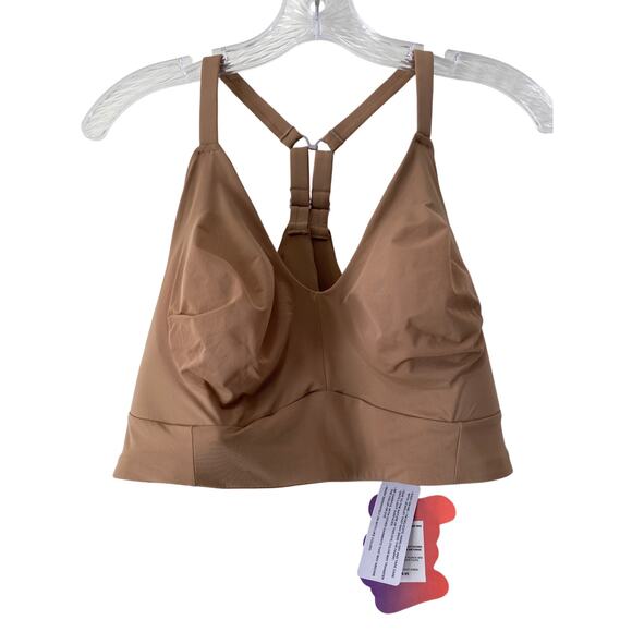 Yitty X Fabletics Smoothed Reality Plunge Bra Size 4X Moody Taupe Padded Sides - Picture 3 of 11